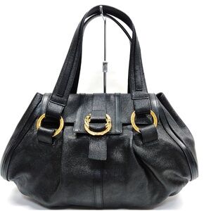 Bulgari Black Shoulder Bag with Gold Accents